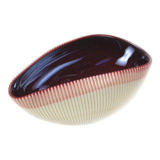 Murano Glass Vermiglio Shell Bowl Ivory Red-