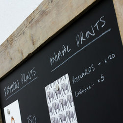 Laura Large Chalkboard with Reclaimed Scaffolding Board Rounded Corner Frame - Noticeboards & Blackboards