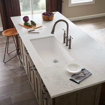 Quartz Luxe Single Bowl Undermount Sink with Perfect Drain, Ricotta