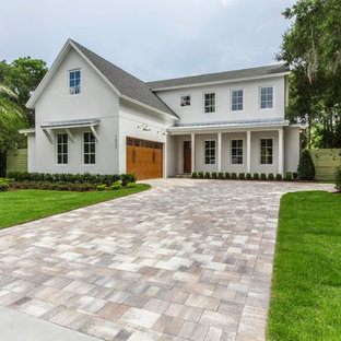 75 Beautiful Farmhouse Stucco Exterior Home Pictures & Ideas | Houzz