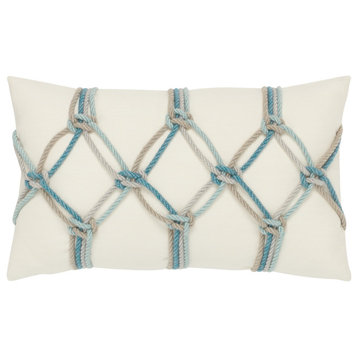 Aqua Rope Lumbar Indoor/Outdoor Performance Pillow, 12"x20"