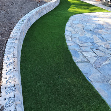 Artificial turf/ Curved Retaining Wall