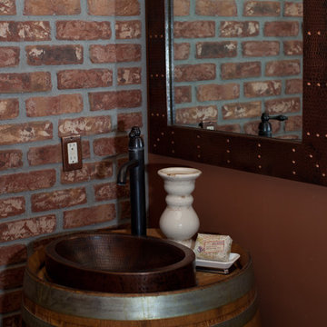 Wine Barrel Vanity Copper Bathroom