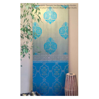 Indian & Paisley Wall Stencil Projects - Asian - San Diego - by Royal ...