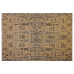 Bareens Designer Rugs - Eclectic Ziegler Charlie Tan Blue Wool&Silk Rug - 10'0'' x 14'0'' - Enhance the ambiance of your home with this magnificent Persian-influenced Turkish hand-knotted rug made by skilled artisans capable of creating the most exceptional vegetable dyes and hand-spun wool. This exquisite handmade rug is a one-of-a-kind  Kafkaz, otherwise identified as Chobi, Chobi Peshawar, Oushak, or Ziegler rug. These handmade rugs are crafted in Pakistan utilizing superior-quality wool imported from Australia, New Zealand, and Korea in two types of weaves: the Persian weave and the Mori weave. This rug is meticulously crafted by hand using the finest natural vegetable dyes extracted from local plants. The artisans use a blend of hand-spun local and fine merino wool, resulting in a rug with a compelling texture, higher lanolin content, and longer staple. The artisans occasionally incorporate natural or artificial silk into the pile to enhance specific motifs. The finished product is an awe-inspiring execution of flawless design and an understated palette that exudes elegance.