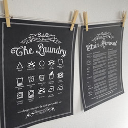 Lettered & Lined - Laundry Procedures Print Set - Customize Color and Size - Laundry Products