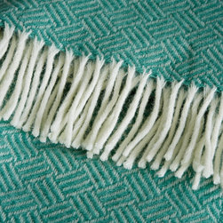 Samba Lambswool Throw Jade Green - Throws