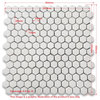Anti Slip Shower Floor Tumbled Crema Marfil Marble 1" Hexagon Tile, 1 sheet