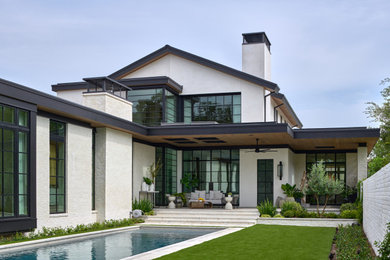 Example of a transitional exterior home design in Houston