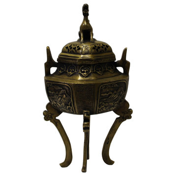 Chinese Oriental Fine Bronze Metal Incense Burner Display