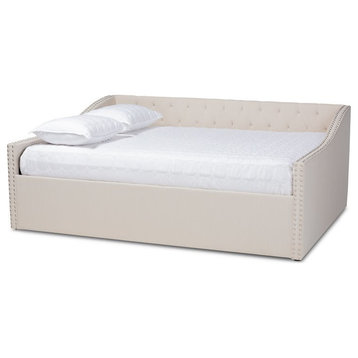 Baxton Studio Haylie Full Size Beige Upholstered Daybed