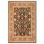 Bareens Designer Rugs - Antique Lavastone Low-Pile Kacey Charcoal/Green Wool Rug - 9'1'' x 11'10'' - An exhilarating oriental rug with distinctive motifs and wide-ranging pallet of warm colors, this antique vintage distressed low pile hand knotted masterpiece is a breath-taking addition to any decor. Featuring a soft low pile, showcasing the intricate design with an awe-inspiring color palette this masterpiece is known for its versatility, all vegetable dyes, and high knot count. Known for its artistic individuality, masterful construction, and enduring appeal this one-of-a-kind rug is an excellent addition to any d�cor.