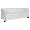 vidaXL Couch Set Loveseat Couch Living Room Furniture Set White Faux Leather