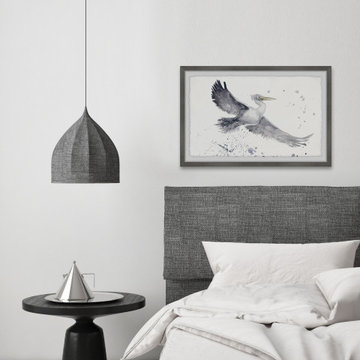 "Flying Seagull" Framed Painting Print
