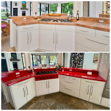 Ferrari Red Epoxy Countertops: Bold Color for a Statement Kitchen