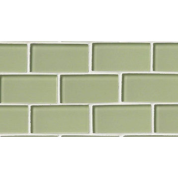 3 X 12 Nimbus Green Glass Subway Tile