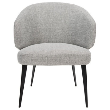 Stanford Curved Accent Chair, Light Gray