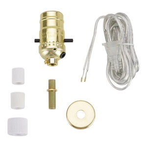 Aspen Creative 21010 1 Pack Make-A-Bottle Lamp Kit in Polished Brass