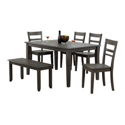 Sunset Trading - 6-Pc Dining Table Set in Gray - Dining Sets