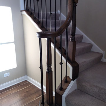 Gel Stained wood and Iron Balusters