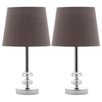 Ashford 16-Inch H Crystal Dark Grey Lamp, Lit4131B-Set2