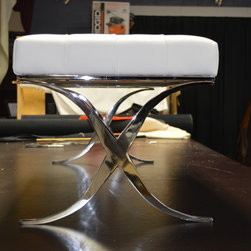 Leather White Bench - Products
