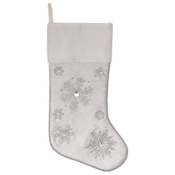 Snowflake Christmas Textile Collection , White, 19"