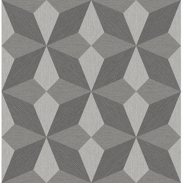 2896-25300 Valiant Faux Grasscloth Mosaic Wallpaper in Grey Color