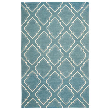 Safavieh Dhurries Collection DHU112 Rug, Blue/Ivory, 5'x8'