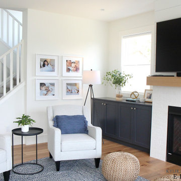 White and Navy Blue Kitchen - New Home