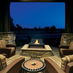Anywhere Fireplace Gramercy 32&rdquo; x 17" Black Indoor/Outdoor Fireplace - Tabletop Fireplaces