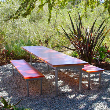 Exterior Resin Dining Table + Benches