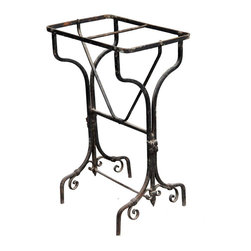 French Forged and Wrought Iron Cafe Table Base - Console Tables