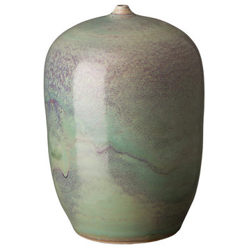 17.5 In Tall Jade Fusion Ceramic Cocoon Vase