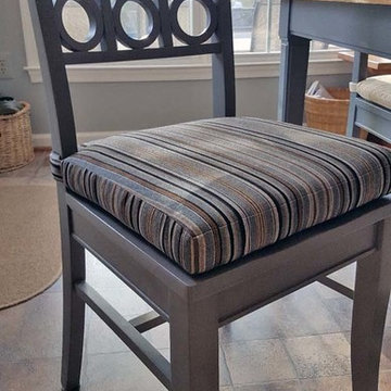 Custom kitchen chair cushions with ties