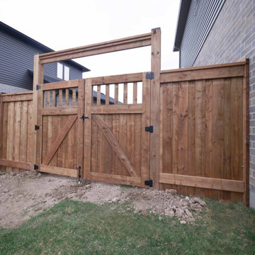 Custom double gate with a bespoke viewing screen!