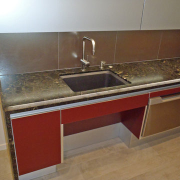 Universal Design Red Kitchen
