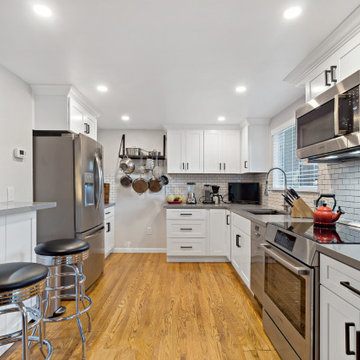Transitional Kitchen Remodel in Laguna Niguel with Breakfast Bar