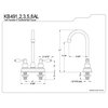 Satin Nickel Victorian Two Handle 4" Centerset High-Arch Bar Faucet KB498AL