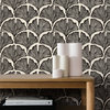 Feather Palm Peel and Stick Wallpaper, 28 SQ.FT., Black
