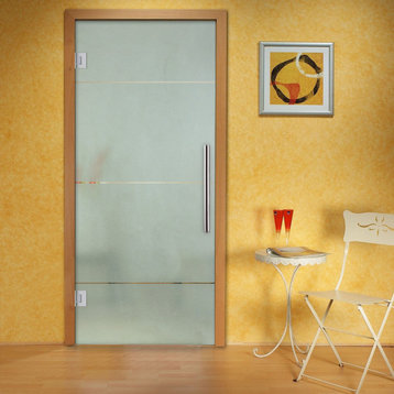 Elegant Interior Frameless Glass Swing Door, Semi-Private, 26"x84" Inches, Opening Direction: Right