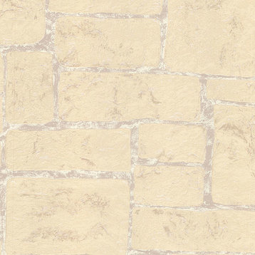 Large-Scale Tan Brick Wallpaper Pattern, Bolt