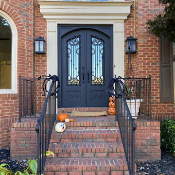 Exterior Metal Entry Doors and Porch Lights