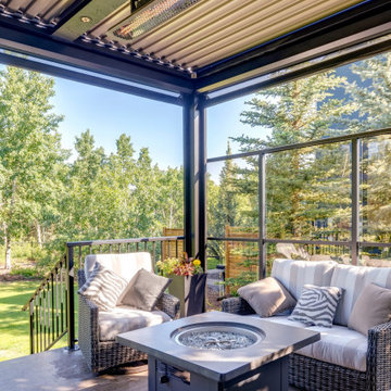 Adjustable StruXure Pergola With Phantom Screens With Heater and Pot Lights