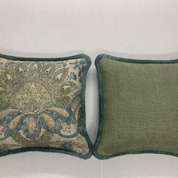 Pillows with Contrast Fabrics and Brush Fringe - Decorative Pillows