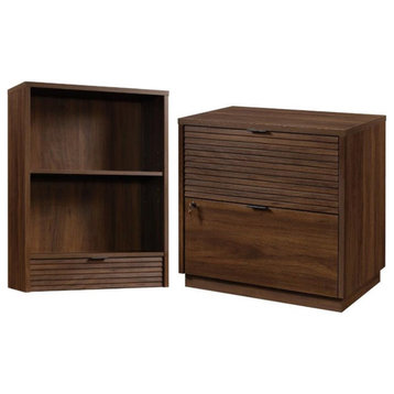 Home Square 2-Piece Set with 2 Drawer Lateral File & Library Hutch
