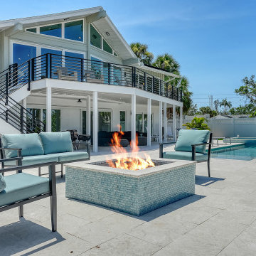 Coastal Outdoor Living and Pool Terrace — Siesta Key Home Staging