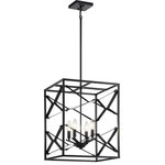 Kichler Lighting - Kichler Lighting Sevan - Four Light Foyer Pendant, Black Finish - Sevan takes the framework found in today's linearSevan Four Light Foy Black *UL Approved: YES Energy Star Qualified: YES ADA Certified: n/a  *Number of Lights: Lamp: 4-*Wattage:60w B bulb(s) *Bulb Included:No *Bulb Type:B *Finish Type:Black