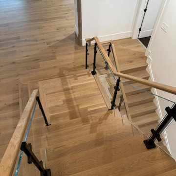 Project #132 | White Oak Staircase with Glass Balustrade