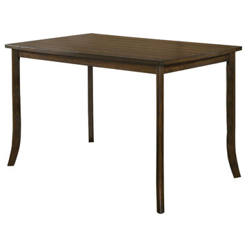 Benzara BM230597 Rectangular Wooden Top Counter Height Table, Saber Legs, Brown